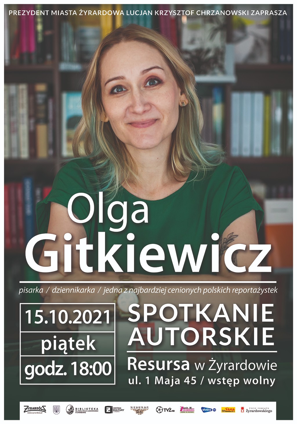 Plakat Spotkanie autorskie Olga Gitkiweicz zdjęcie autorki